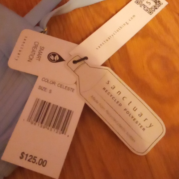 P NWT ladies one piece cut out style swimsuit  Light blue by Sanctuary MSRP $125 - Picture 2 of 8